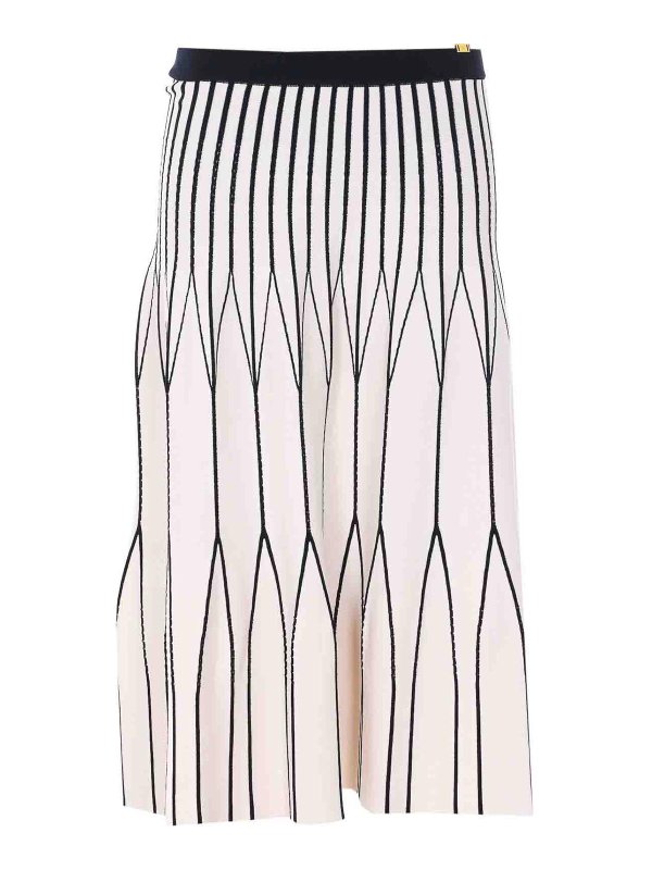 ELISABETTA FRANCHI: Jupes midi et au genou - Jupe Midi - Blanc