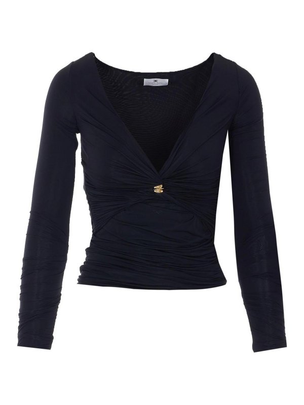 ELISABETTA FRANCHI: Tops und Tank Tops - Top - Schwarz