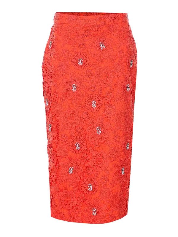 ESSENTIEL ANTWERP: Knee length skirts & Midi - Orange Jourget Skirt