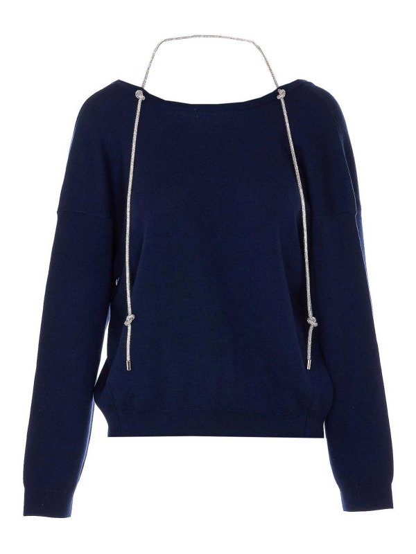 ESSENTIEL ANTWERP: crew necks - Blue Jemini Sweater