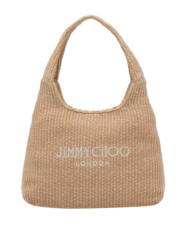 JIMMY CHOO: Sacs à main - Sac Cabas - Beige