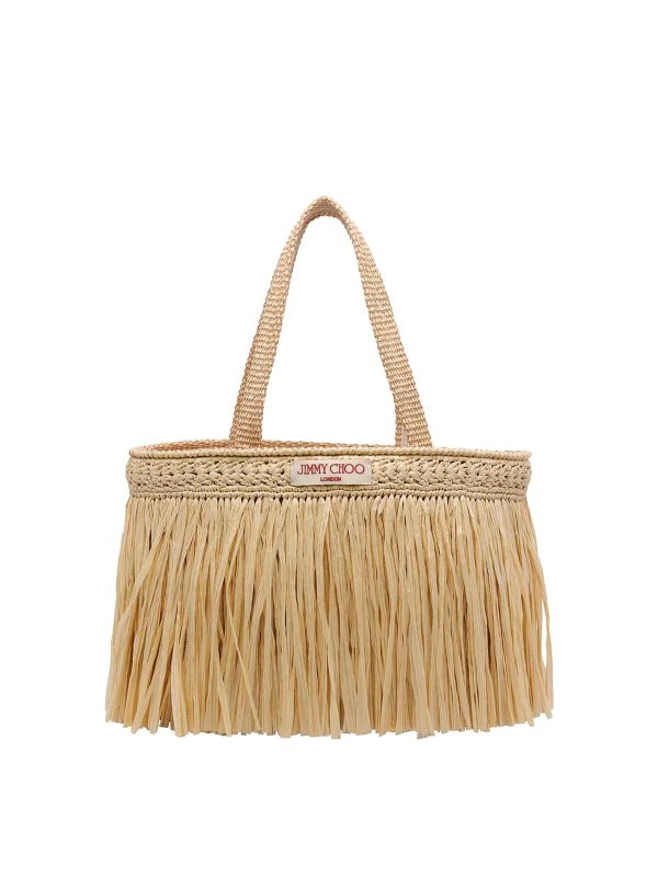 JIMMY CHOO: Sacs à main - Sac Cabas - Beige