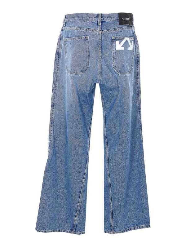 OFF-WHITE: ベルボトムジーンズ online - フレアジーンズ - ブルー