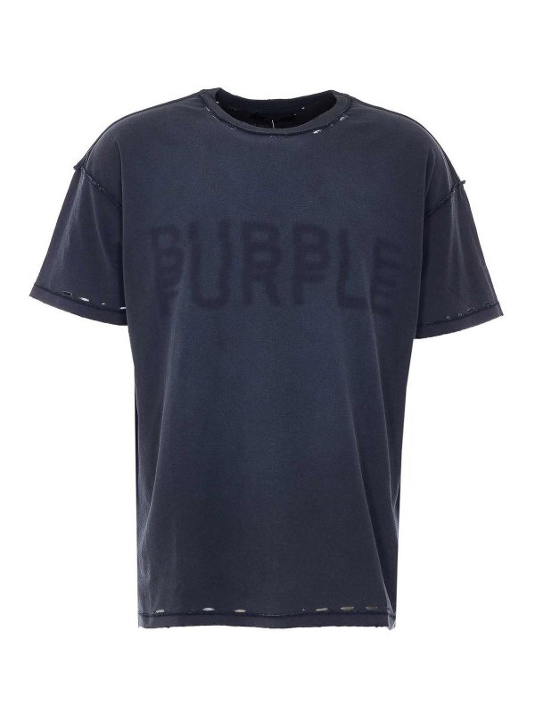 PURPLE BRAND: t-shirt - T-shirt interna con trama nera