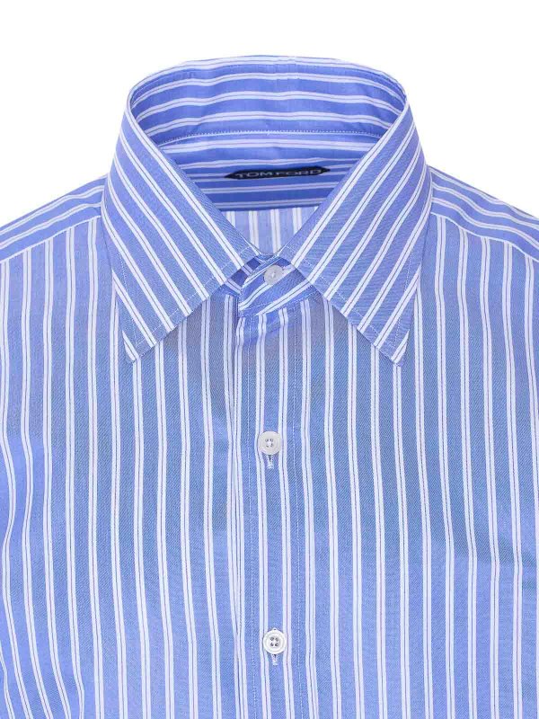 Blue Wide Striped Shirt Replica 
online: TOM FORD