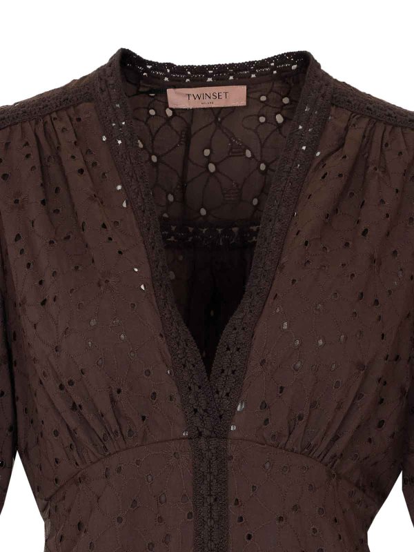 膝丈ドレス - ブラウン shop online: TWINSET