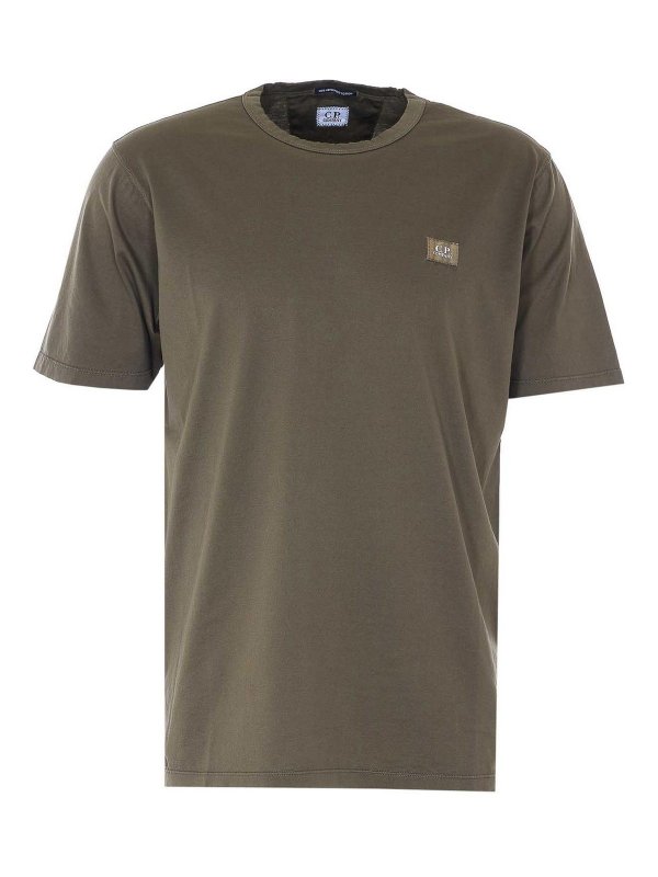 C.P. COMPANY: t-shirts - Green Mercerized T-Shirt