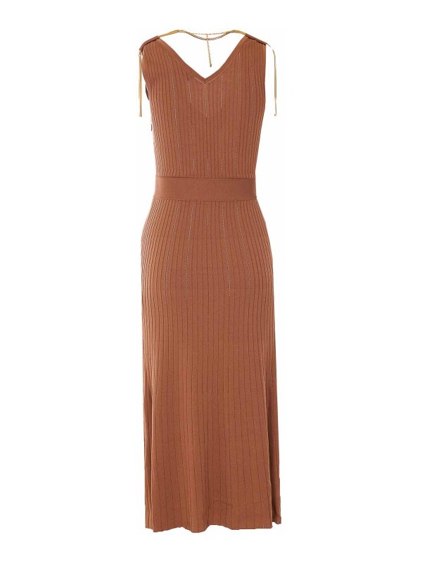 ELISABETTA FRANCHI: ニーレングスドレス online - 膝丈ドレス - ブラウン
