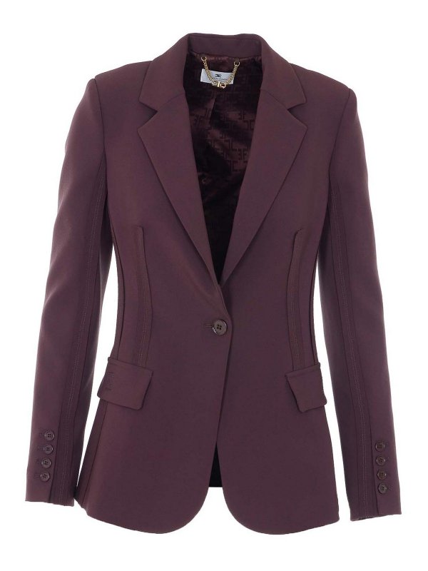 ELISABETTA FRANCHI: blazers - Bourdeaux Double Breasted Button Closure
