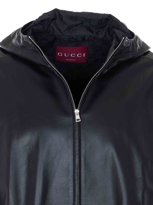 Black Hooded Bomber shop online: GUCCI