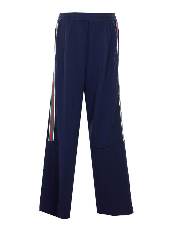 GUCCI: casual trousers online - Blue Track Pantselasticized On Waist