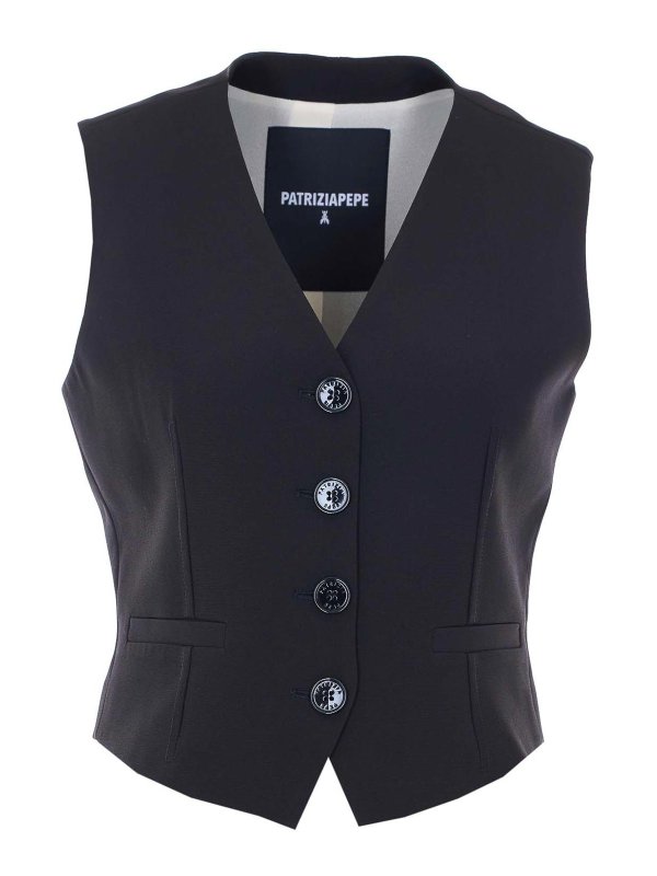 PATRIZIA PEPE: Gilets tricot - Gilet - Noir