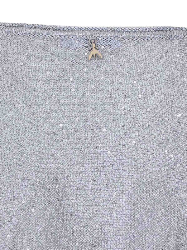 The Best Shops PATRIZIA PEPE: maglia collo rotondo - Maglione grigio con paillettes