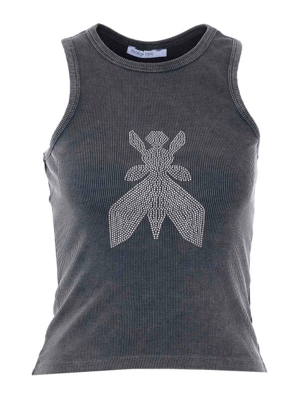 PATRIZIA PEPE: crew necks - Grey Tank Top