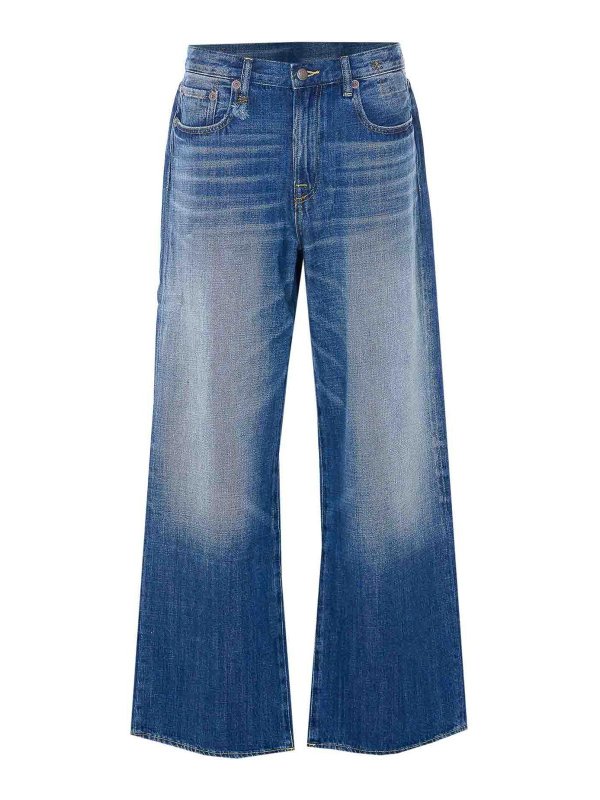 R13: straight leg jeans - Raine Blue Darcy Loose Jeans
