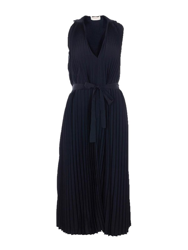 TWINSET: knee length dresses - Black Pleated Dress