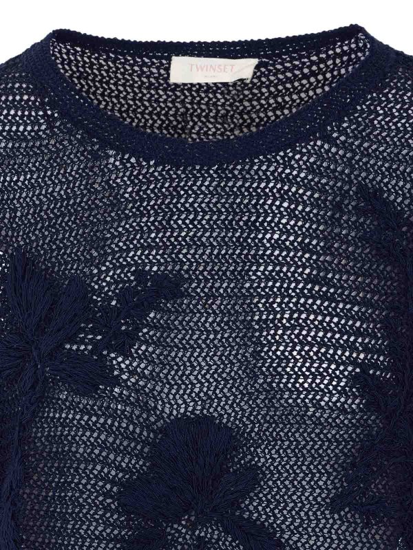 クルーネック - ブルー shop online: TWINSET