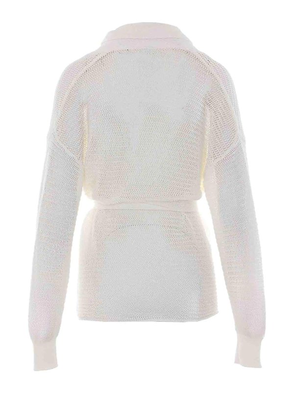 TWINSET: cardigans online - White Knitted Cardigan