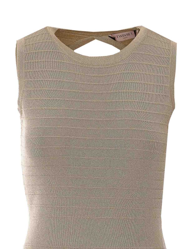 膝丈ドレス - 金 shop online: TWINSET