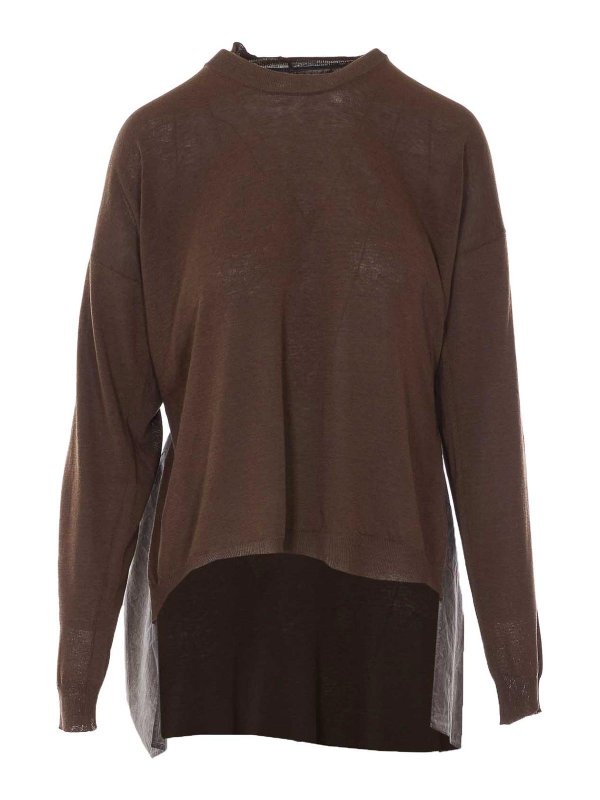 UMA WANG: crew necks - Brown Sweater
