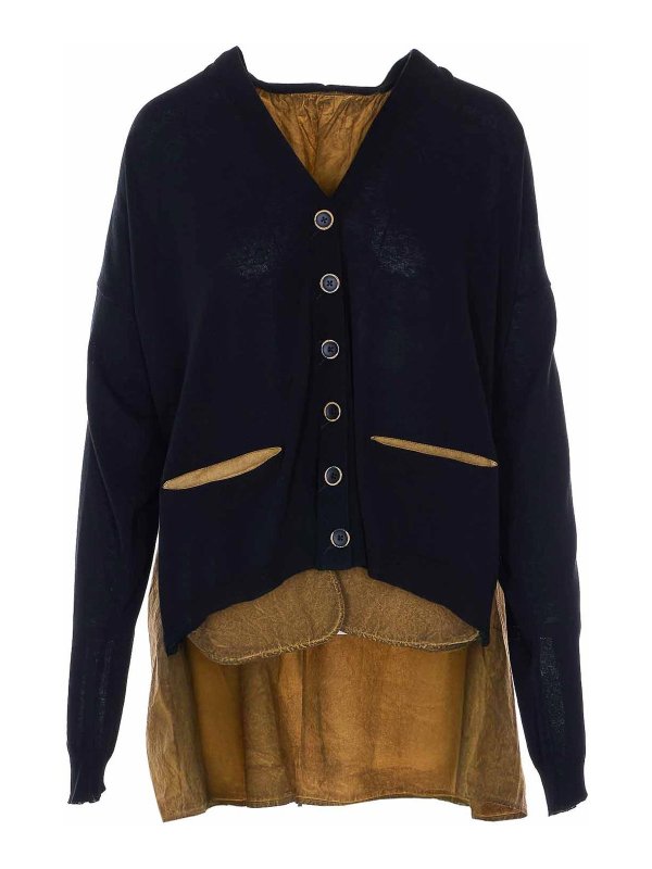 UMA WANG: cardigans - Black Mustard Cardigan