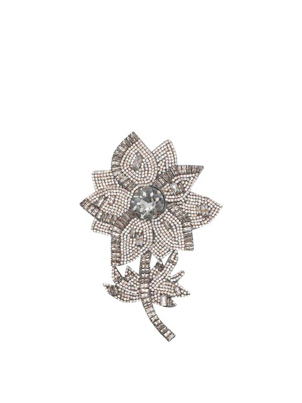 ESSENTIEL ANTWERP: Brooches - White Jamazing Big Flower Brooch