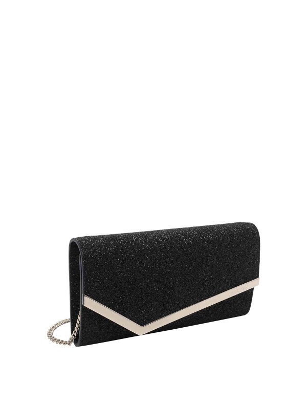 JIMMY CHOO: clutches online - Black Emmie Clutch