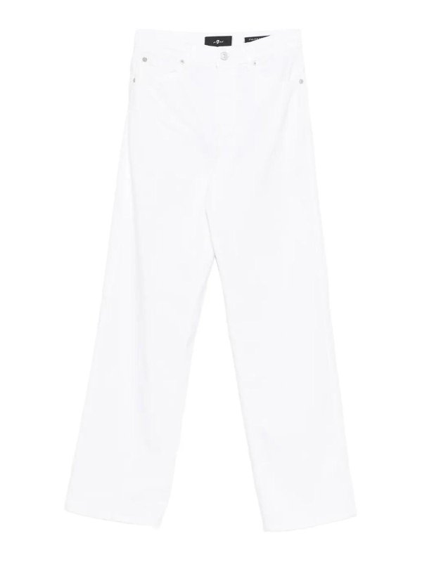 7 FOR ALL MANKIND: ストレートジーンズ - ストレートジーンズ - 白