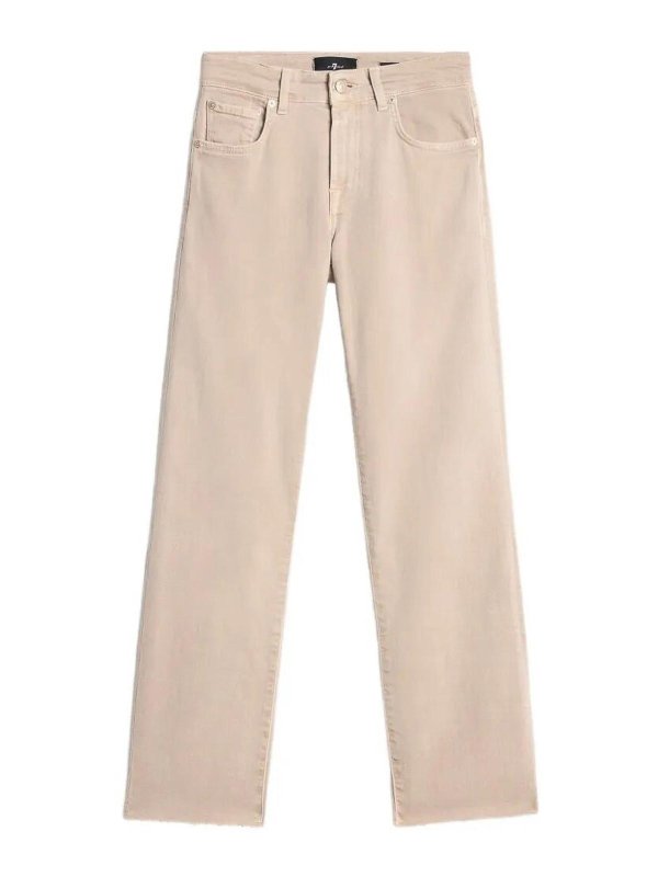 7 FOR ALL MANKIND: ストレートジーンズ - ストレートジーンズ - ベージュ