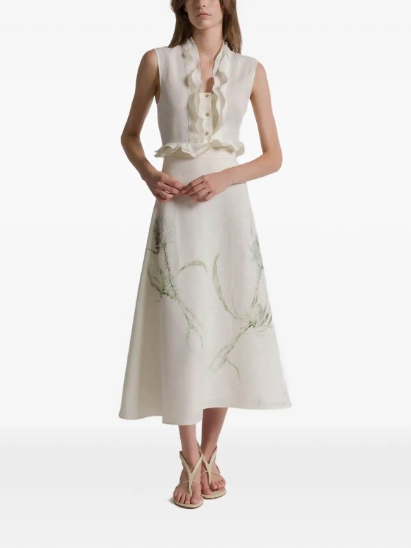 ALBERTA FERRETTI: Knielange und Midi Röcke online - Midirock - Creme