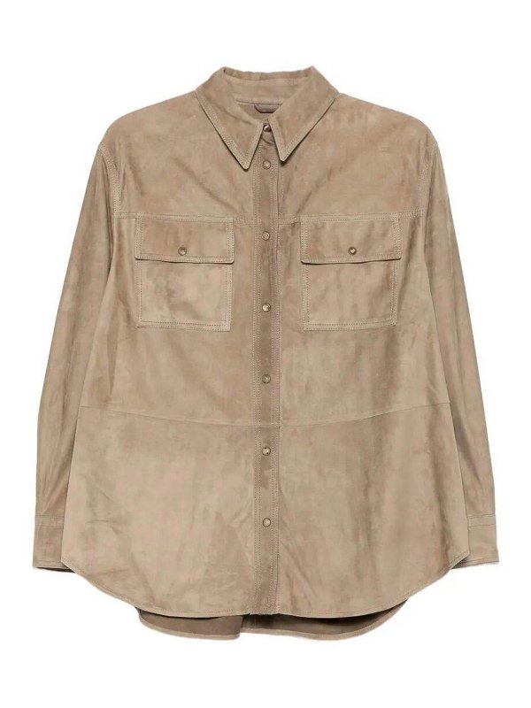BRUNELLO CUCINELLI: shirts - Leather Shirt