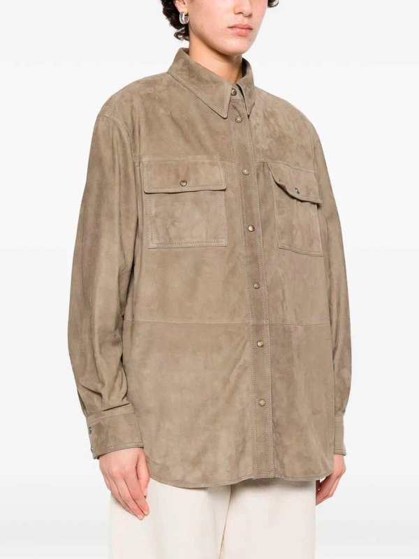 The Best Shops BRUNELLO CUCINELLI: shirts - Leather Shirt