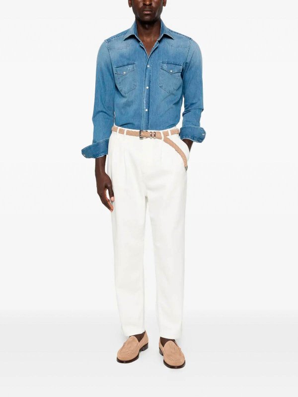 BRUNELLO CUCINELLI: Jeans Rectos online - Vaqueros Rectos - Crema