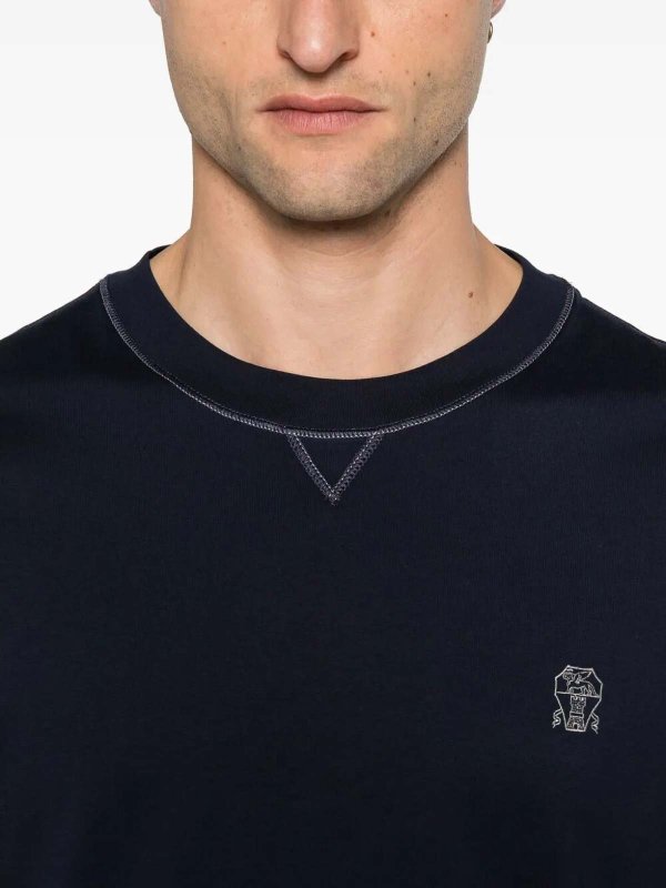 Crew-Neck T-Shirt With Logo Replica 
online: BRUNELLO CUCINELLI