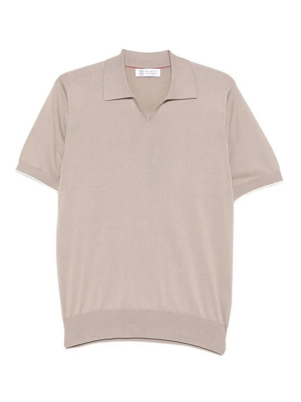 BRUNELLO CUCINELLI: Strickpullover mit Rundhalsausschnitt - Rundhalspullover - Braun