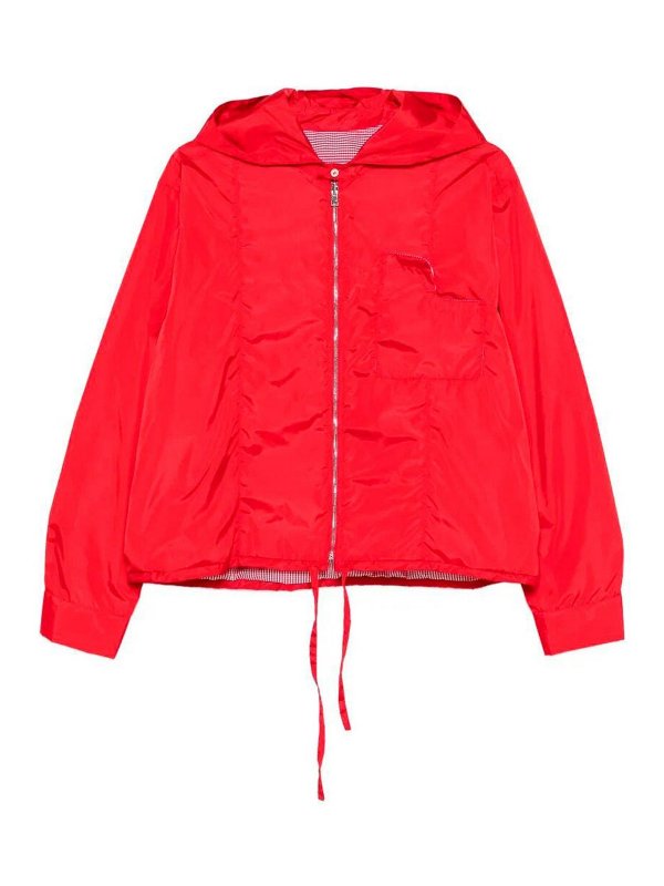 CUANTICO: casual jackets - Short Nylon Reversible Jacket With Hood
