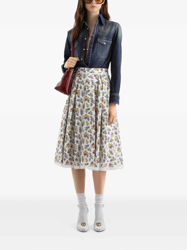 DOLCE & GABBANA: Knielange und Midi Röcke online - Midirock - Weiß