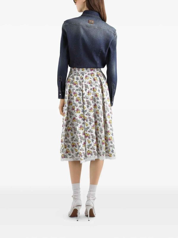 The Best Shops DOLCE & GABBANA: Knielange und Midi Röcke - Midirock - Weiß