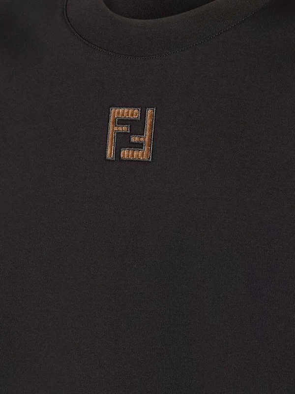 The Best Shops FENDI: t-shirts - Regular T-Shirt With Corduroy `Ff`