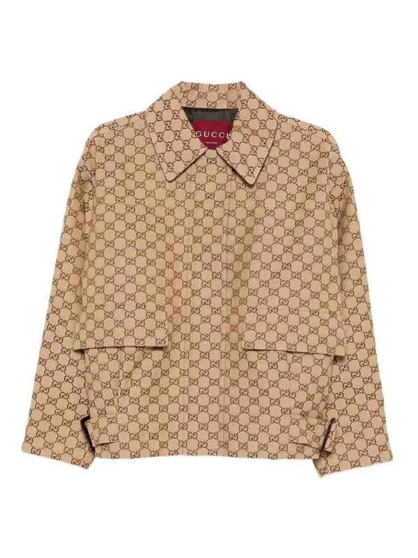 GUCCI: bombers - `Gg Canvas` Bomber Jacket