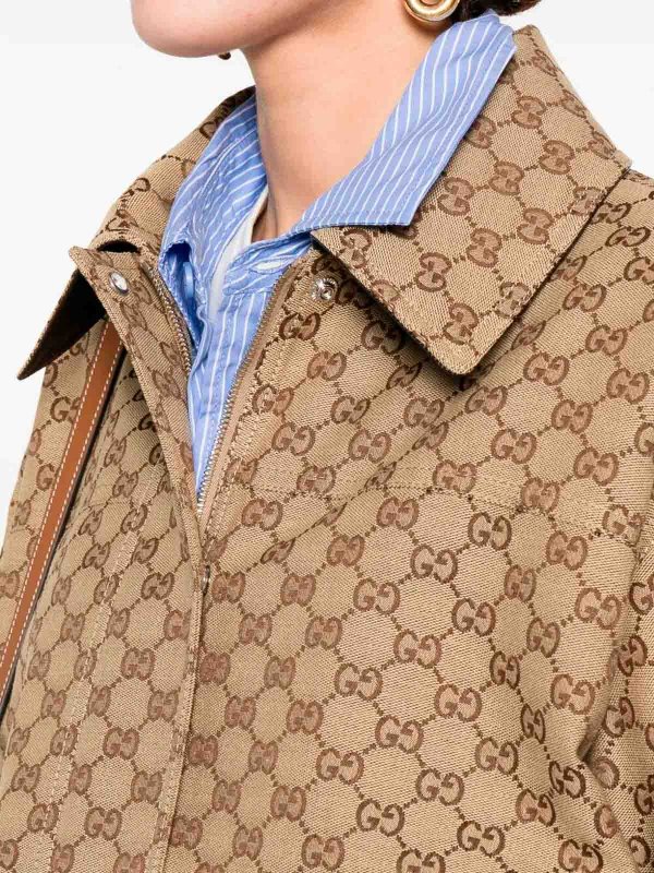 `Gg Canvas` Bomber Jacket shop online: GUCCI