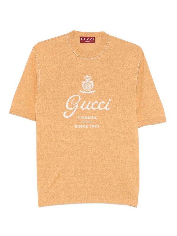 GUCCI: crew necks - Short Sleeve Crew-Neck Sweater