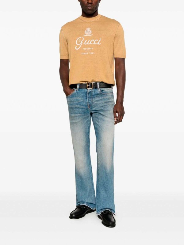 GUCCI: crew necks online - Short Sleeve Crew-Neck Sweater