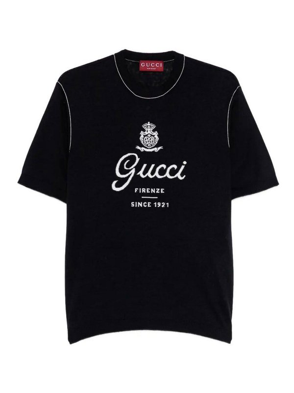 GUCCI: crew necks - Short Sleeve Crew-Neck Sweater