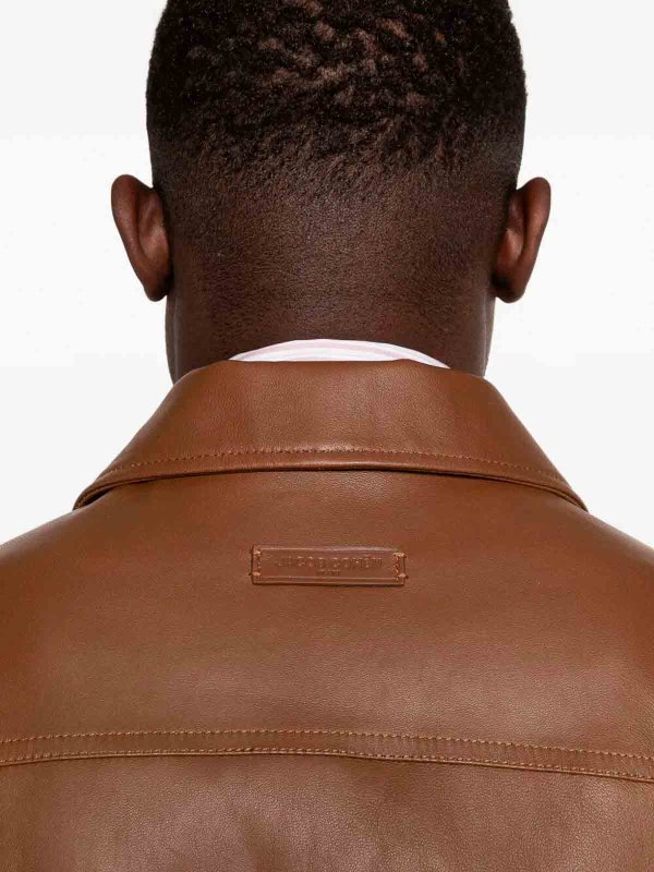 The Best Shops JACOB COHEN: leather jacket - `Trucker` Leather Jacket