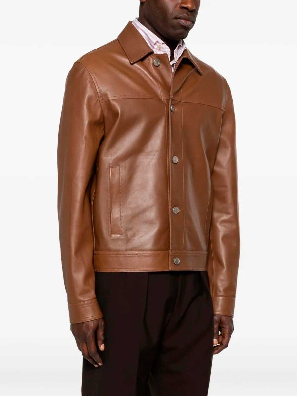`Trucker` Leather Jacket Replica 
online: JACOB COHEN