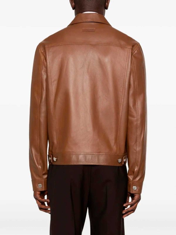 JACOB COHEN buy online `Trucker` Leather Jacket