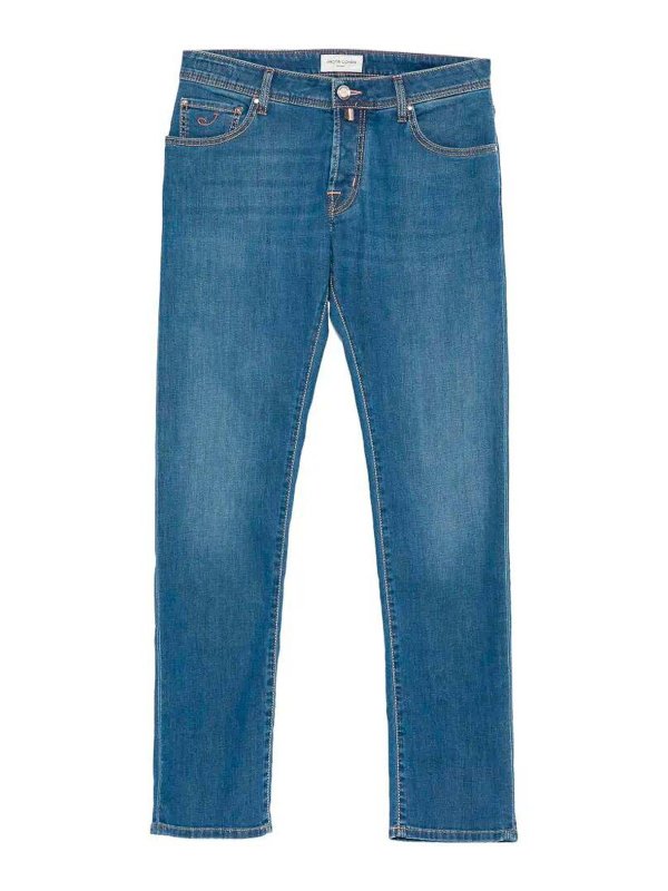 JACOB COHEN: straight leg jeans - `Nick` Slim Fit 5-Pocket Pants