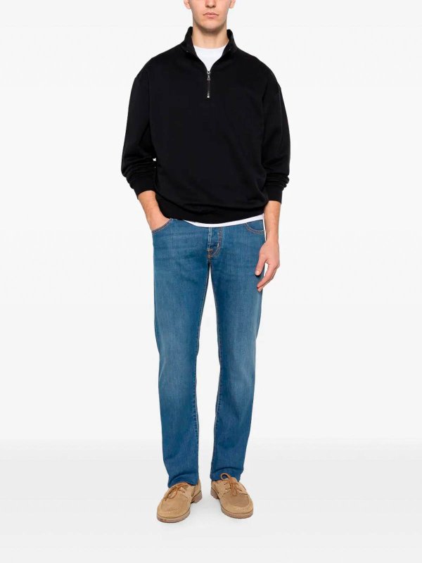 JACOB COHEN: straight leg jeans online - `Nick` Slim Fit 5-Pocket Pants