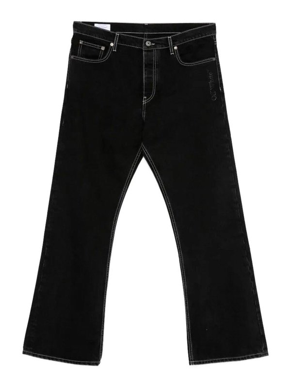 OFF-WHITE: straight leg jeans - `Half Arrow` Slim Relax Jeans